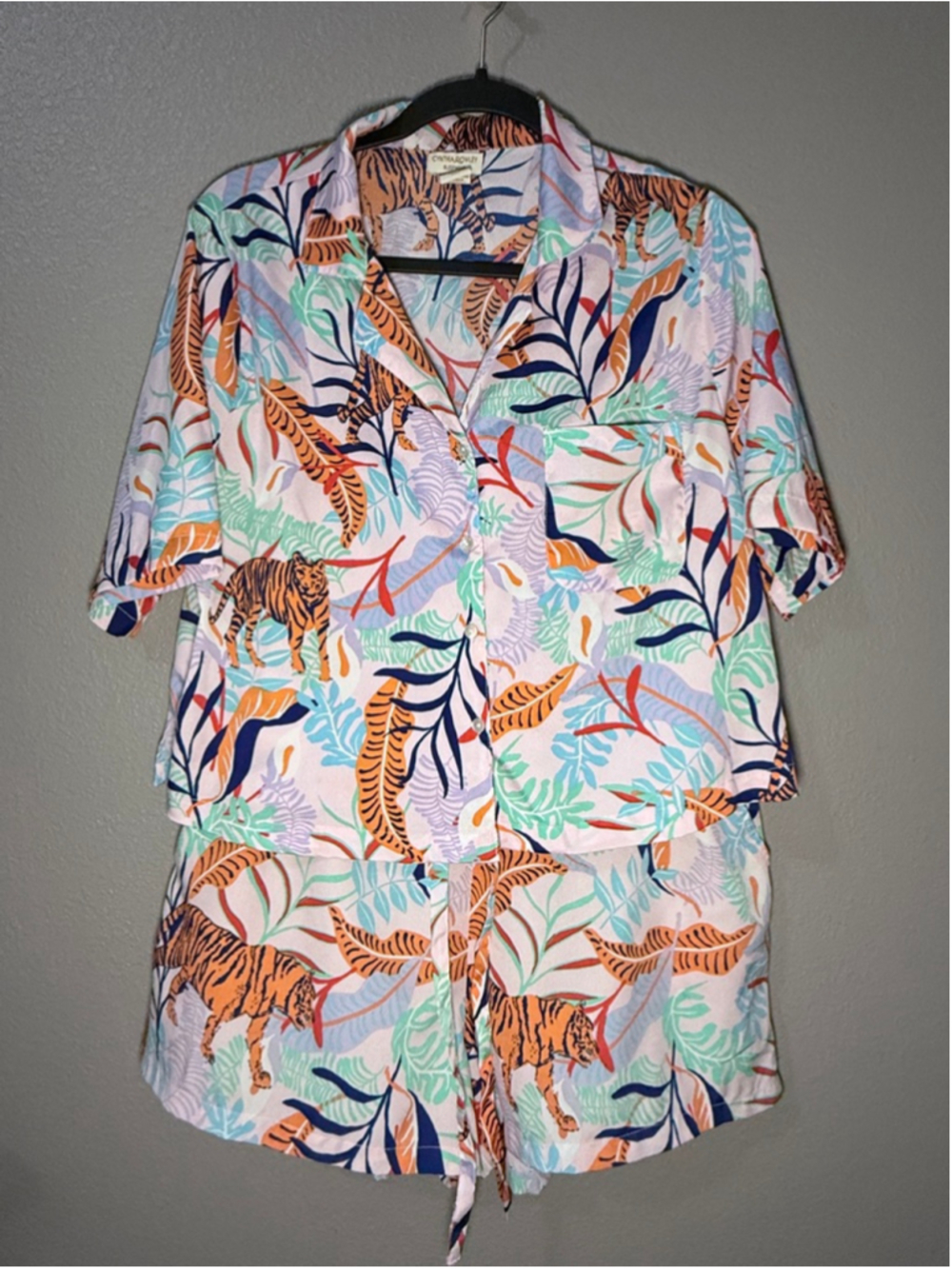 Women's Cynthia Rowley Tiger Print Pajama Set, Size L
